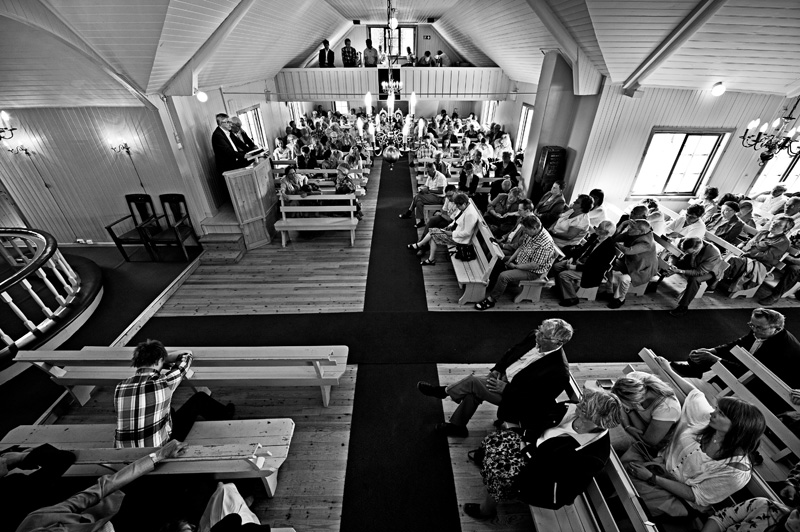 Fra læstadiansk samling i bedehus.