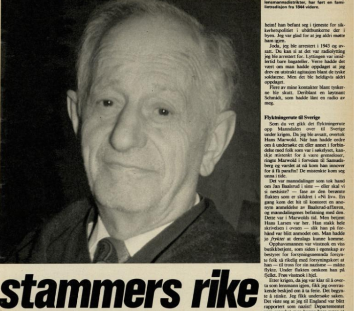 Avisutklipp. Lensmann i tre satmmers rike, av Idar Kristiansen 1975.