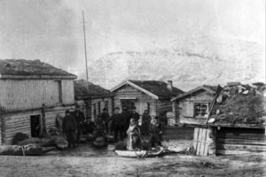 Motiv fra nordre del av Skibotn Markedsplass. Foto: Jørgen Wickstrøm, 1883. Nord Troms museum.